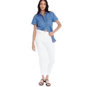 J. Crew 10" High Rise Toothpick‎ Jeans White Size 27 Preppy Nautical Casual